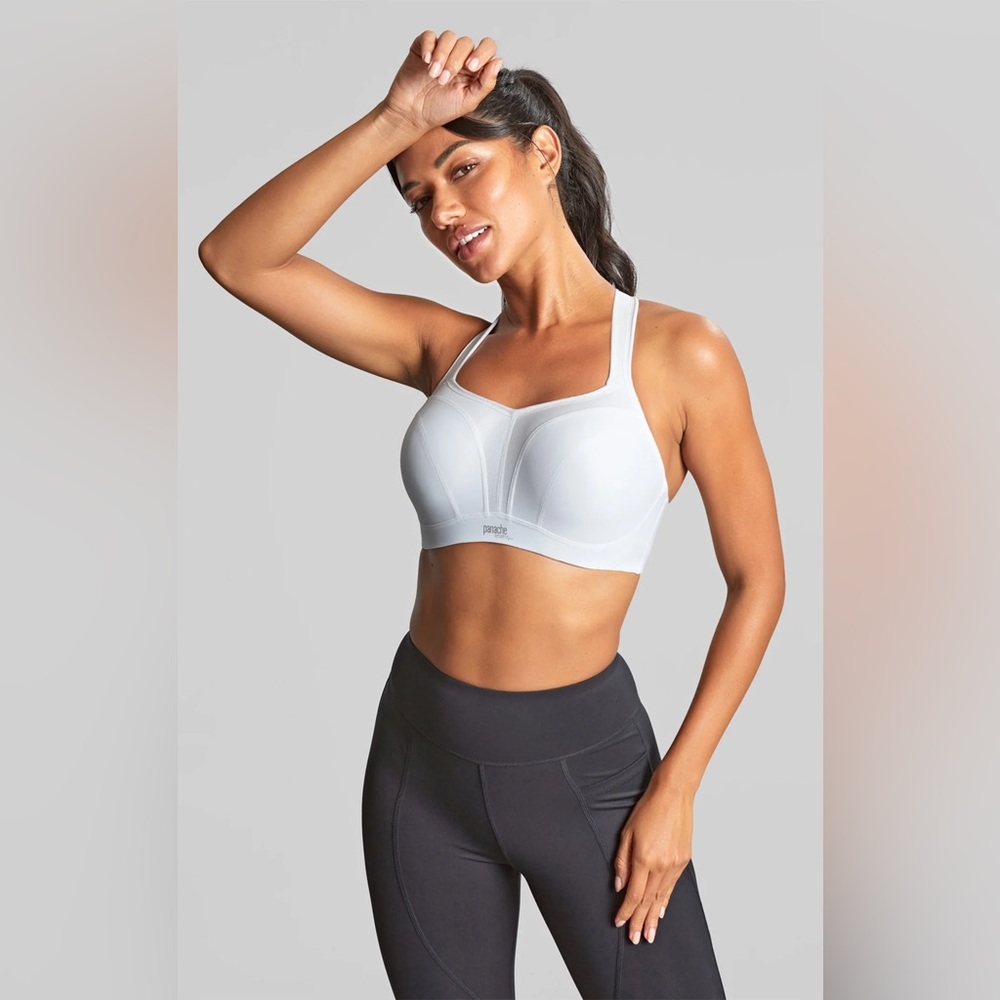 Panache Sport 28DD Underwire Sports Bra White Adjustable Multiway Athletic Bra